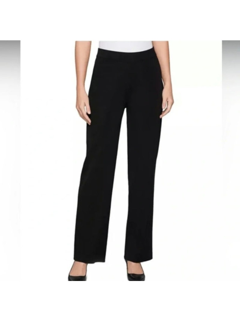 Nwt Misook Black High Rise Wide Leg Knit Pull-On Pant Minimalist